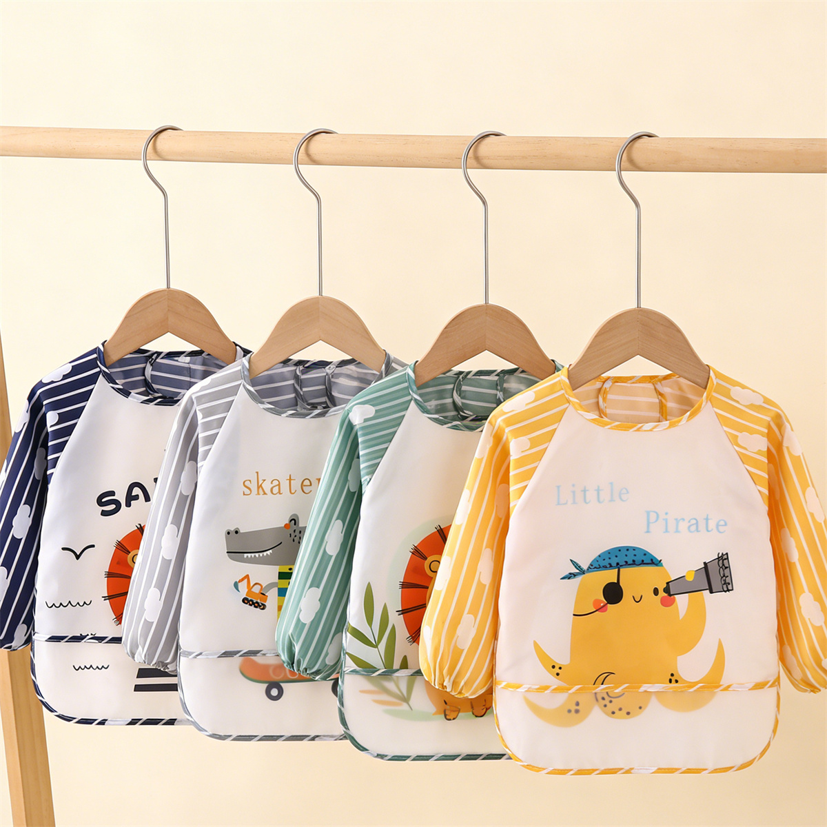 Baby Food Eat - 2 adet Su Geçirmez Tam Kollu