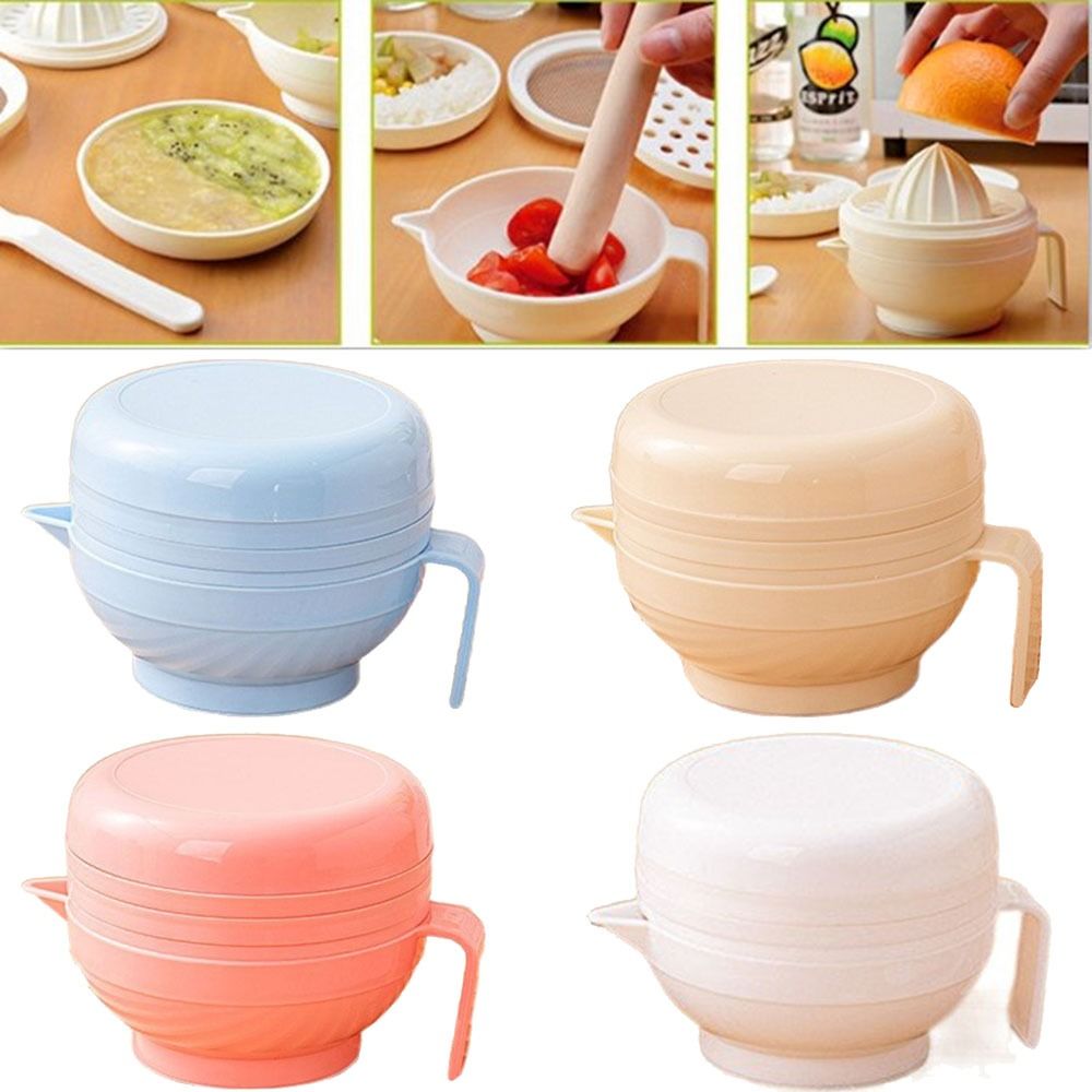 Baby Food Grinding Bowl - 7 Parça Taşınabilir Gıda Öğütme Kasesi