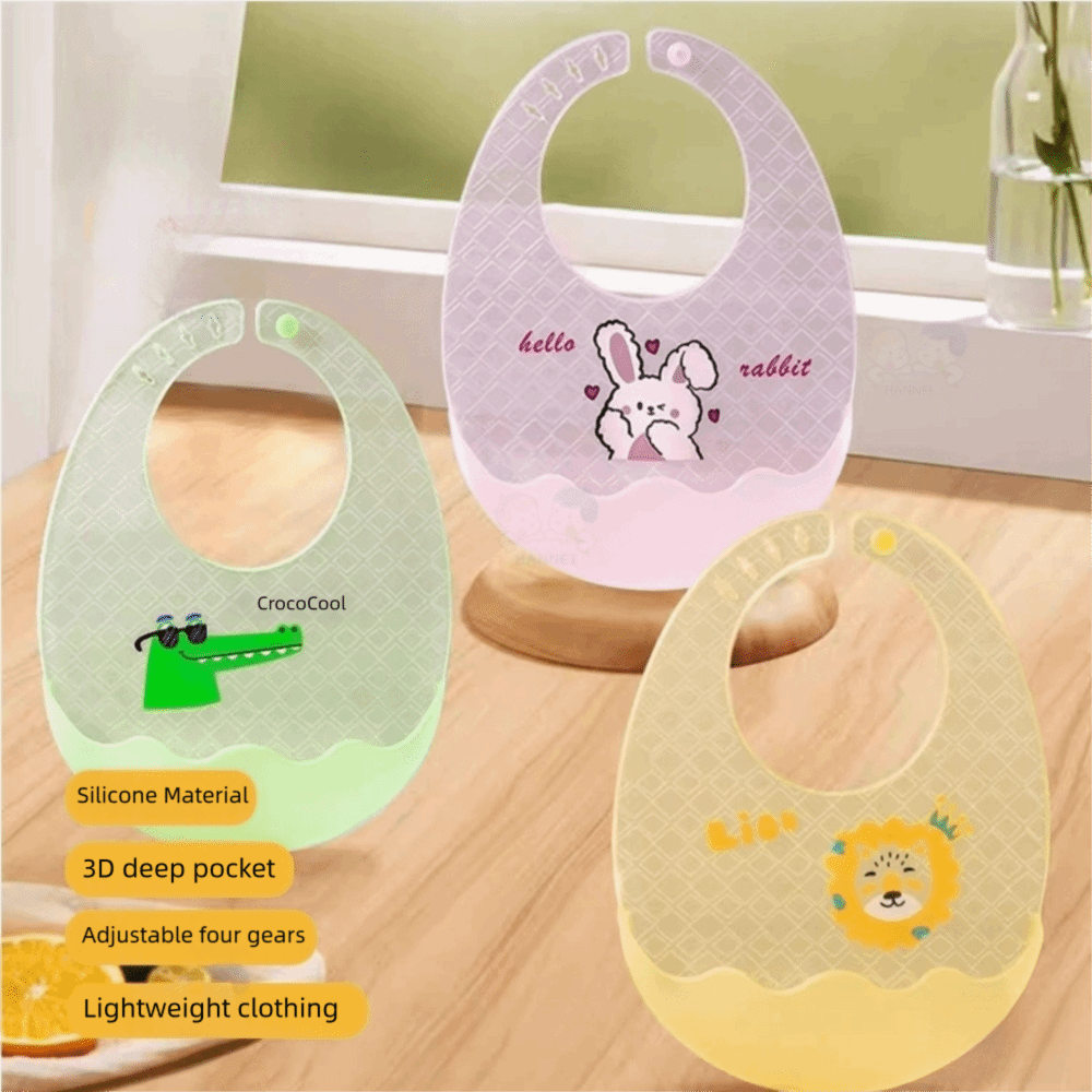 Baby Food Apron - Sevimli Su Geçirmez Bebek Önlükleri Silikon