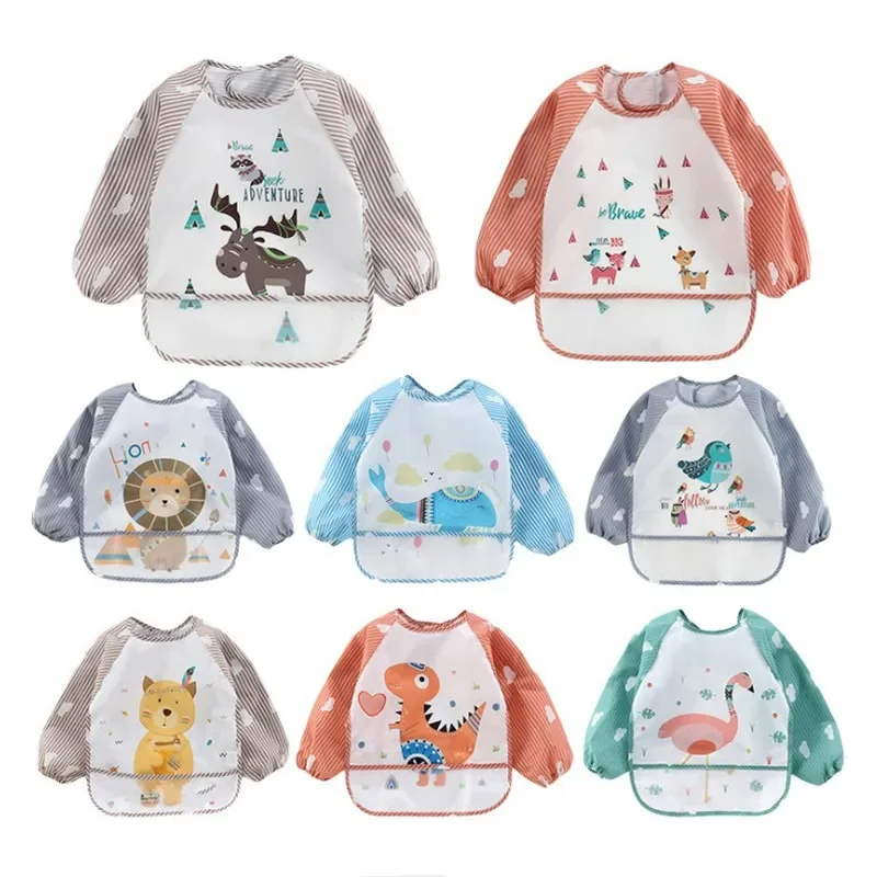Baby Food Apron - For1-3Year Bebek Uzun Kollu Eşarp Su