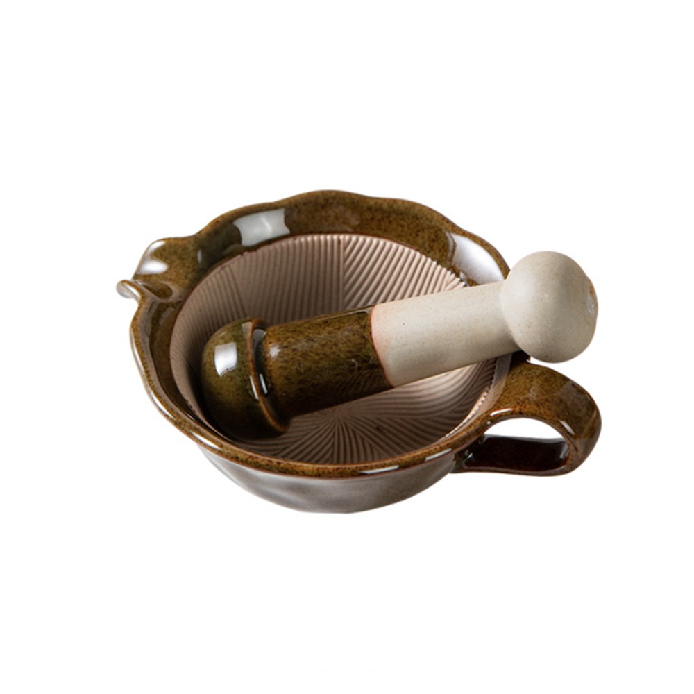 Baby Food Grinding Bowl - Manuel Seramik Öğütme Kabı, Pestle ve