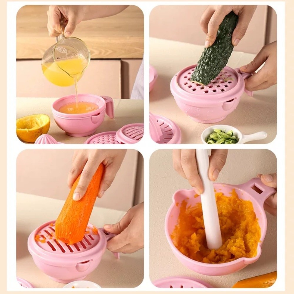 Baby Food Grinding Bowl - Düz Renkli Bebek Maması Öğütme Kabı