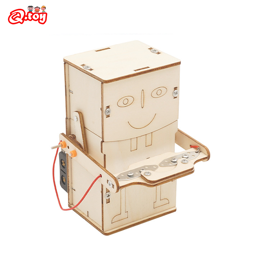 Baby Food Eat - Ahşap Elektrikle Çalışan Yemek Para Robotu